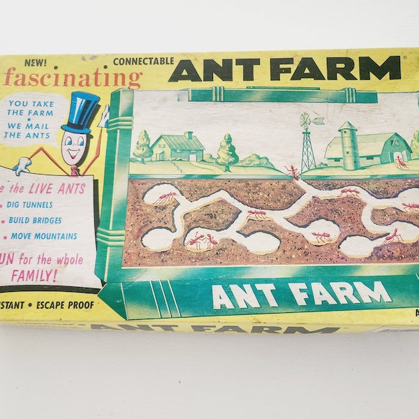 Uncle Milton's Fascinating Ant Farm -- Unused Old Stock 1979 Vintage Ant Colony Toy -- Live Ant Habitat For Children -- Vintage Ant Farm Toy