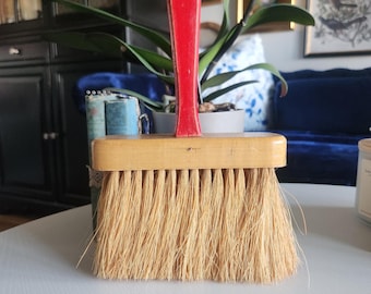 Vintage Wallpaper Brush – Large Wooden Red Handle, Art Studio Decor