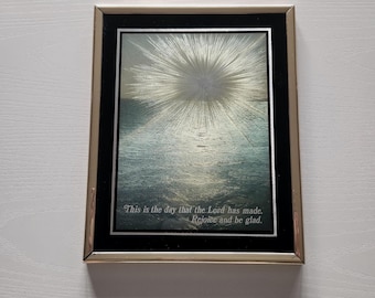 Vintage Foil Art Print – Religious Home Decor, Gold Frame