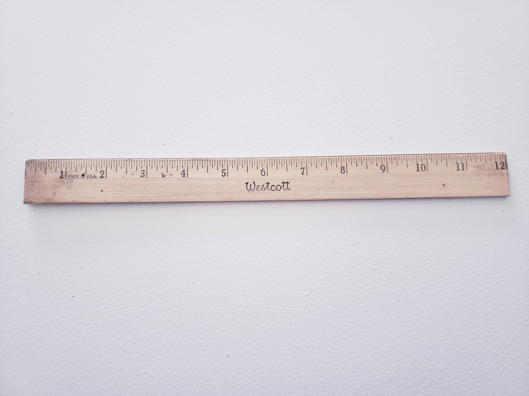 Westcott 18 inch ruler vintage used double-sided dual metal edged  Collectible