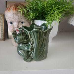 Vintage Mini Elephant Planter Ceramic Porcelain Figurine -- Vintage Indoor Planter -- Elephant Shaped Planters -- Planter Figurine