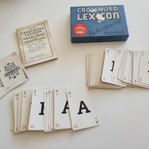 Vintage Parker Brothers Crossword Lexicon -- 1938 Antique Card Games -- Family Game Night Games -- Fast Pace Games -- Collectible Games