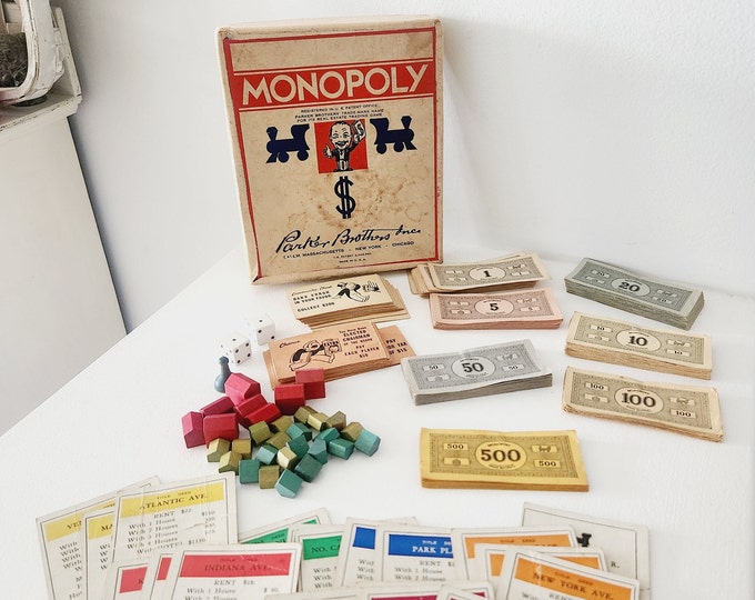 Antique Monopoly Game. RARE Parker Brothers Game, Antique Games