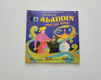 Vintage Aladdin and His Lamp Disneyland Record Book (1971) – Children's Story Album