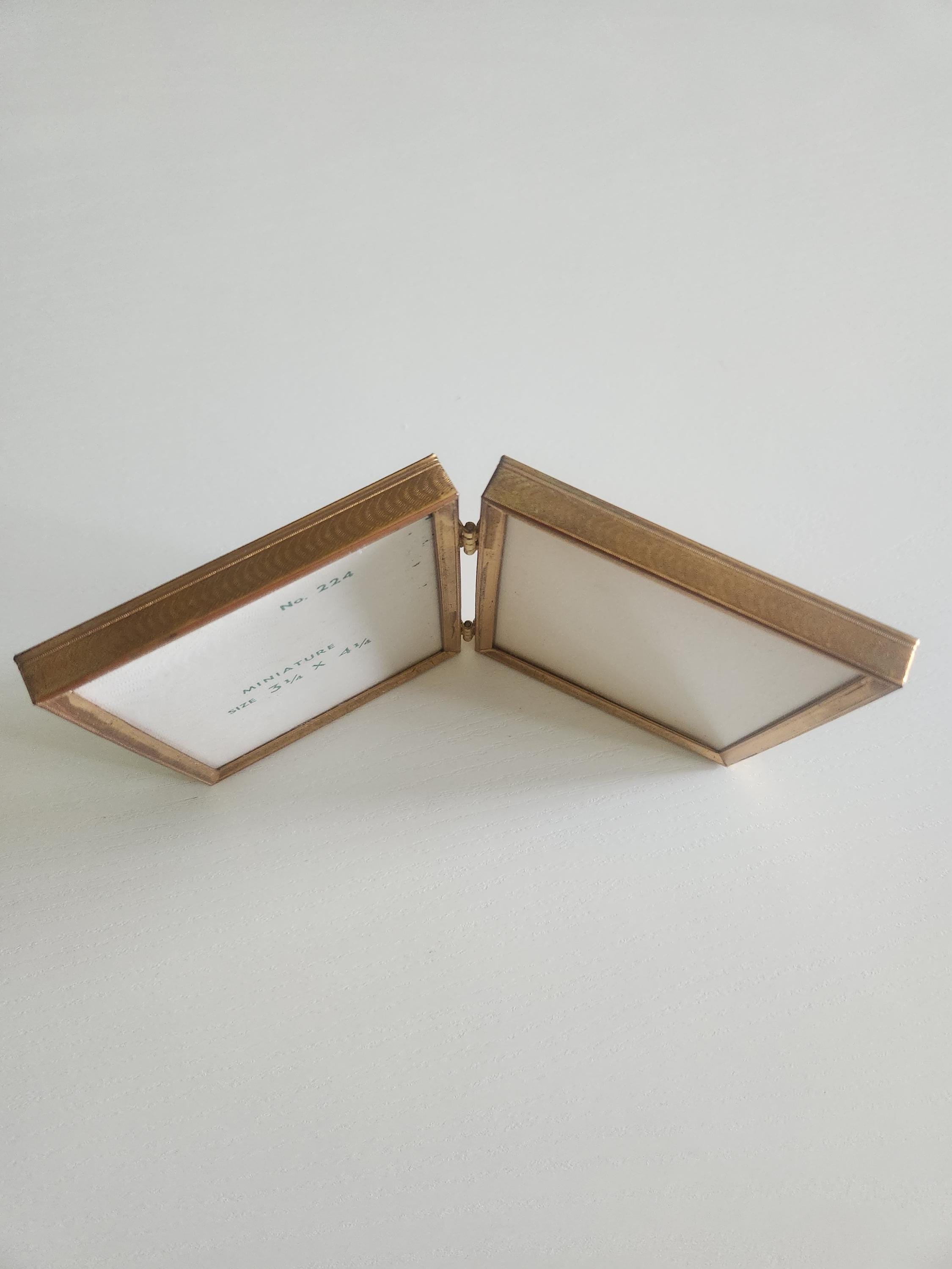 Vintage Etched Gold Bi-fold Picture Frame – Double Sided Display - Etsy