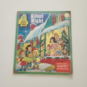Silent Night Record -- Vintage Children&#39;s Peter Pan Record -- Children Christmas Songs -- Sing Along Records For Children
