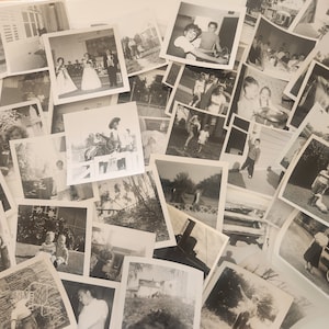 Antique Photographs -- Lot Of 50 Antique Black & White Photos -- Assorted Family Photos -- Old Photographs -- Journal Scrapbook Ephemera