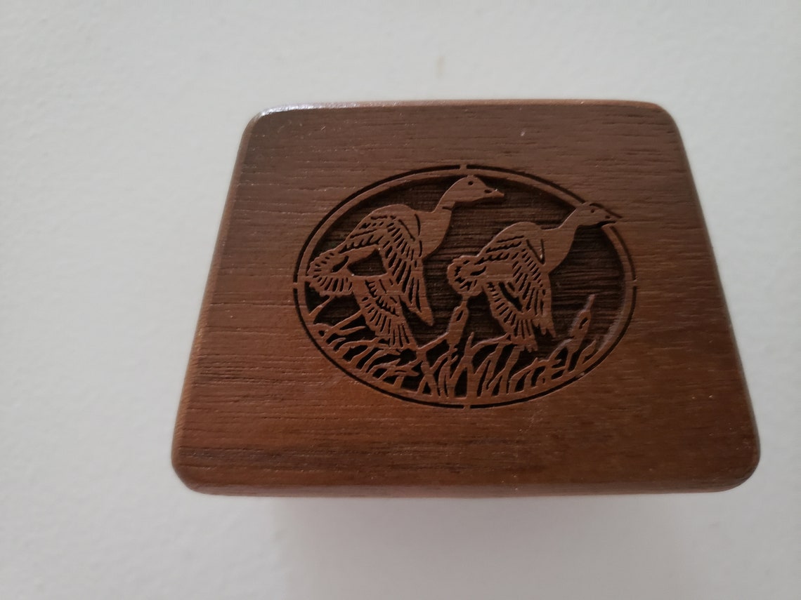 Vintage Wood Duck Stamp DispenserStamp Holder. Home Office Etsy