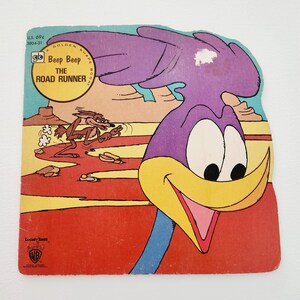 The Road Runner A Very Scary Lesson by Russell Schroeder -- 1981 Vintage Children&#39;s Book -- Classic Cartoons Picture Book Little Golden Book