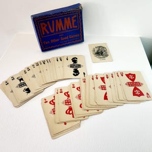 Vintage Rumme & Ten Other Good Games Milton Bradley -- Travel Games -- Vintage Card Games -- Family Game Night Games