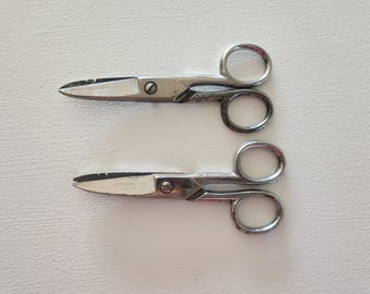 Vintage Pair Of Jensen USA Serrated Blade Jaw Stripping Notch Scissors -- Industrial Scissors -- Utility  Shears -- Collectible Scissors