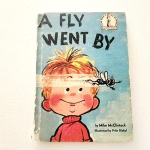 A Fly Went By Mike McClintock -- 1958 Vintage Children&#39;s Book -- Picture Books -- Children Hardcovers -- Paper Ephemera Junk Journal Scrap