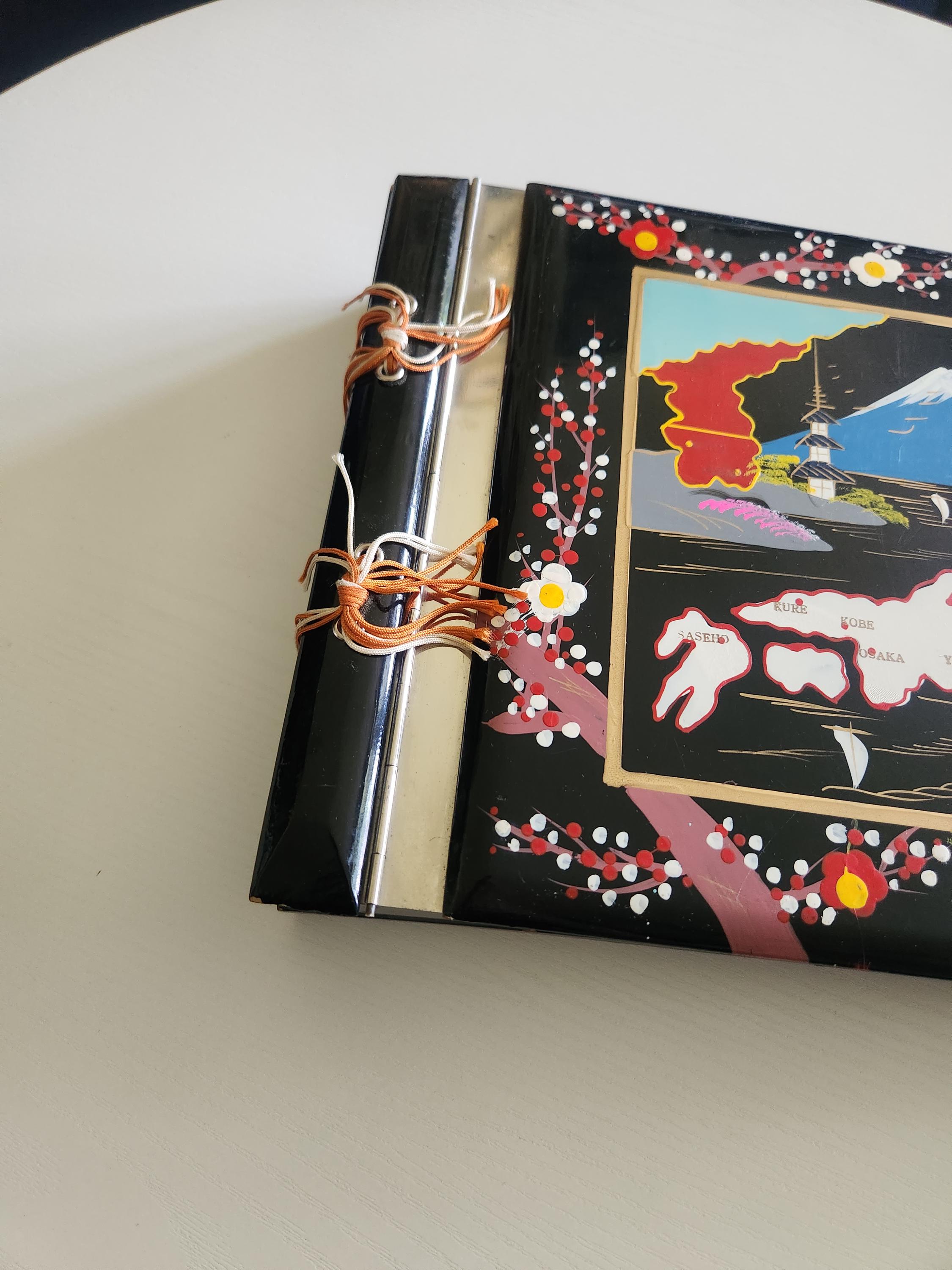 Vintage Hand Painted Lacquerware Music Box Photo Album – Japan