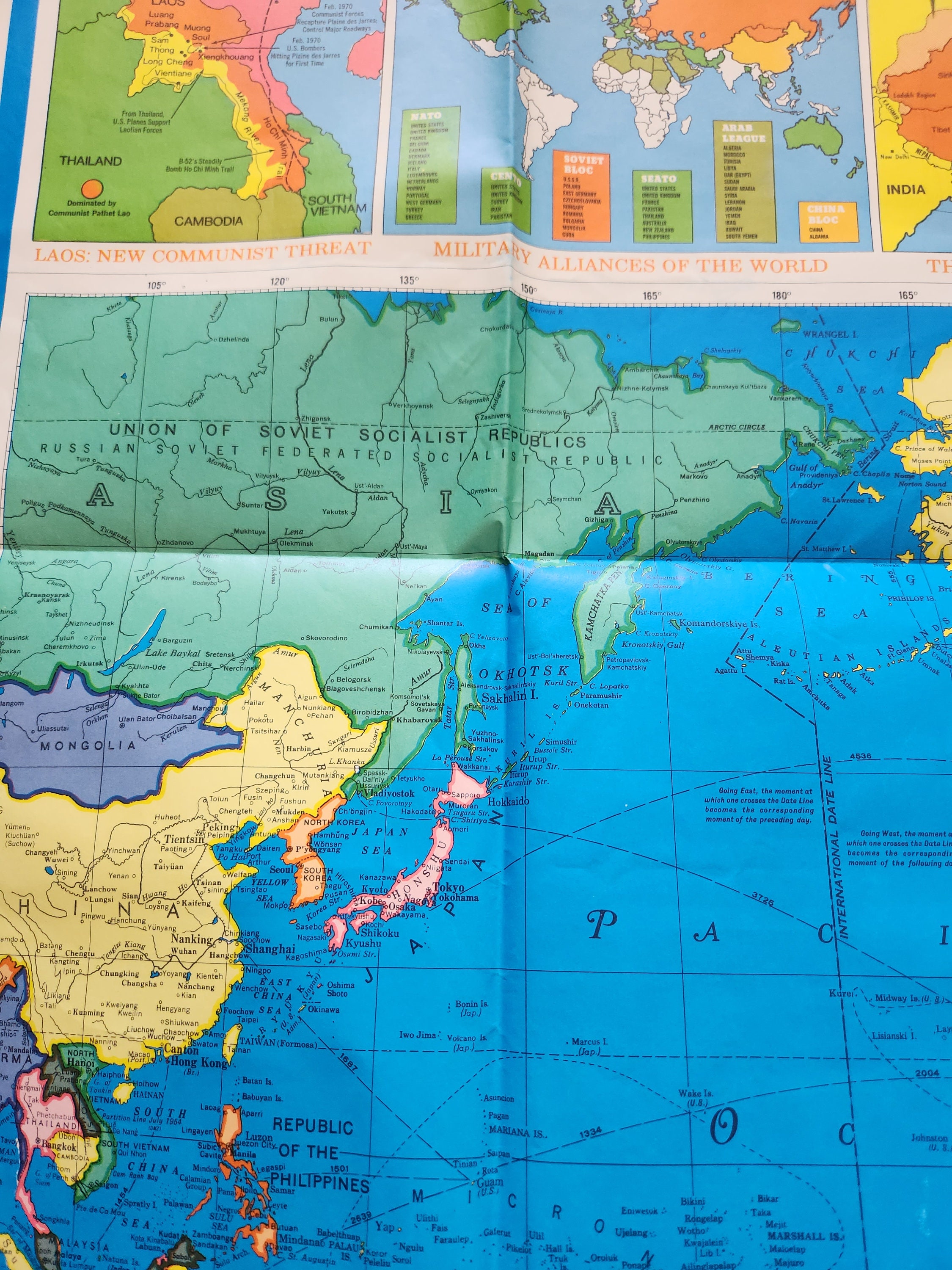 Vintage World Map – Races and Religions, New Nations - Etsy