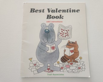 Best Valentine Book ABC Adventures by Pat Whitehead -- 1985 Vintage Children's Book --Valentine's Day Book For Children -- Picture Books