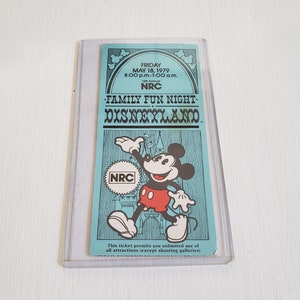 Family Fun Night Disneyland 16th Annual NRC Theme Park Ticket { 19779 } Vintage Disney Theme Park Ticket - Amusement Park Scrapbook Ephemera