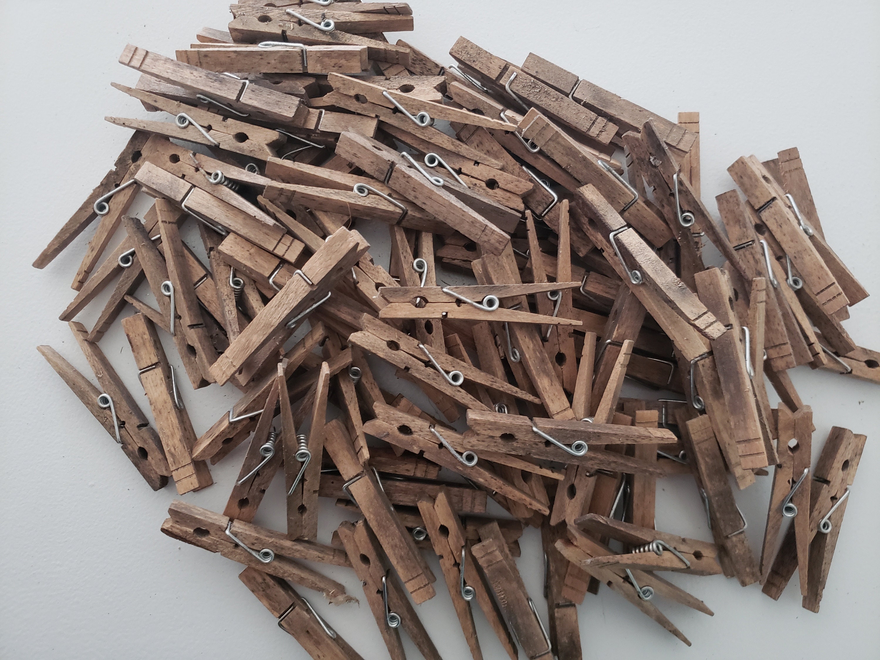 Vintage Wooden Spring Loaded Clothes Pins. Lot of 25 Etsy