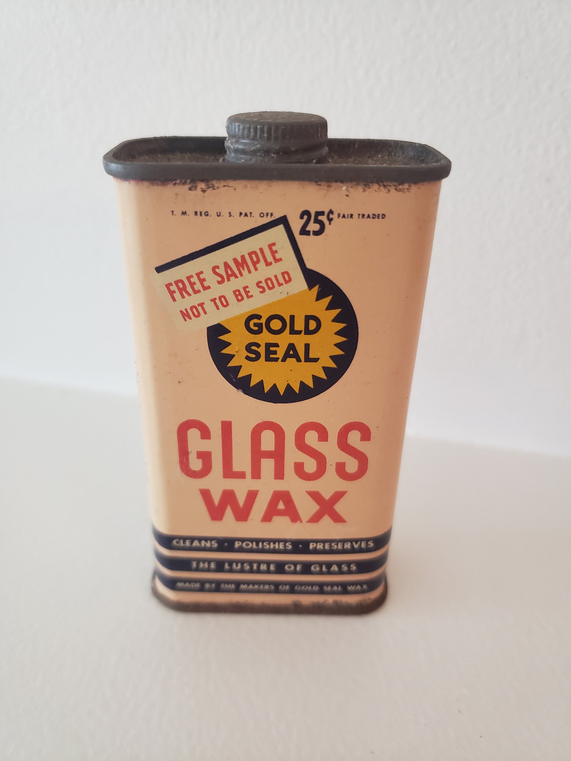 Vintage Gold Seal Glass Wax Can. Retro Style Cans, Rusty Can, Polish  Advertisement, Hardware Store Decor, Advertising Tin, Decorative Tin. 
