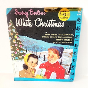 Irving Berlins White Christmas Children Record -- 1959 Vintage Little Golden Records -- Vintage Children&#39;s Records  -- Christmas Songs