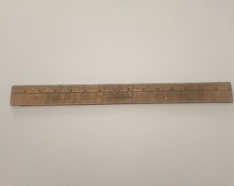 Vintage Wooden Plastic Rulers Advertising 3-sided 