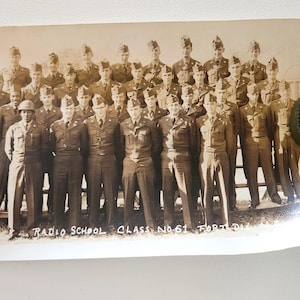 Vintage Military Yearbook Class Photo Radio School Class No.61 Fort Dix NJ -- Army School Training School Signed Photo Collectible Militaria
