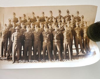 Vintage Military Yearbook Class Photo Radio School Class No.61