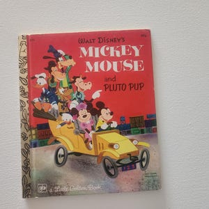 Walt Disney&#39;s Mickey Mouse And Pluto Pup by Elizabeth Beedher Adapted by Campbell Grant -- 1974 Vintage Children&#39;s Little Golden