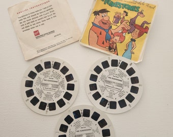 Vintage View Master Reels -- The Flinstones Viewmaster Slides -- View Master Movie Disc -- Retro Cartoon Movie Slide Toy -- Nostalgia Toys