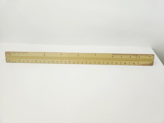 Vintage Three Sided Wood Ruler Alvin No. 210 Architect Ruler Science Ruler  Mathematics Draftsman Engineer Ruler School Rulers 