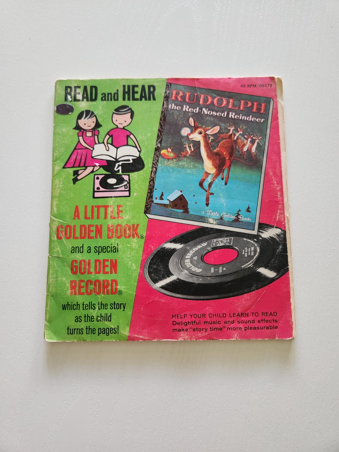 Vintage Little Golden Book and Record Rudolph the Red Nosed Reindeer ...