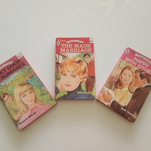 Vintage Harlequin Romance Novels { 1970s } Set Of 3 Vintage Romance Smut Paperback Books -- Young Love Stories -- Retro Paperback Collection