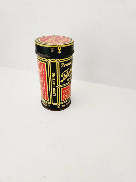 Zenith Tibet Almond Stick Scratch Remover Advertising Tin & Contents Vintage