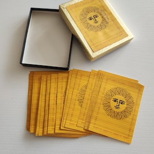 Vintage Antioch Paper Bookplates In Original Box -- Ex Libris The Library Of Bookplate Company -- Yellow Sun Face Bookplates - Book Stickers