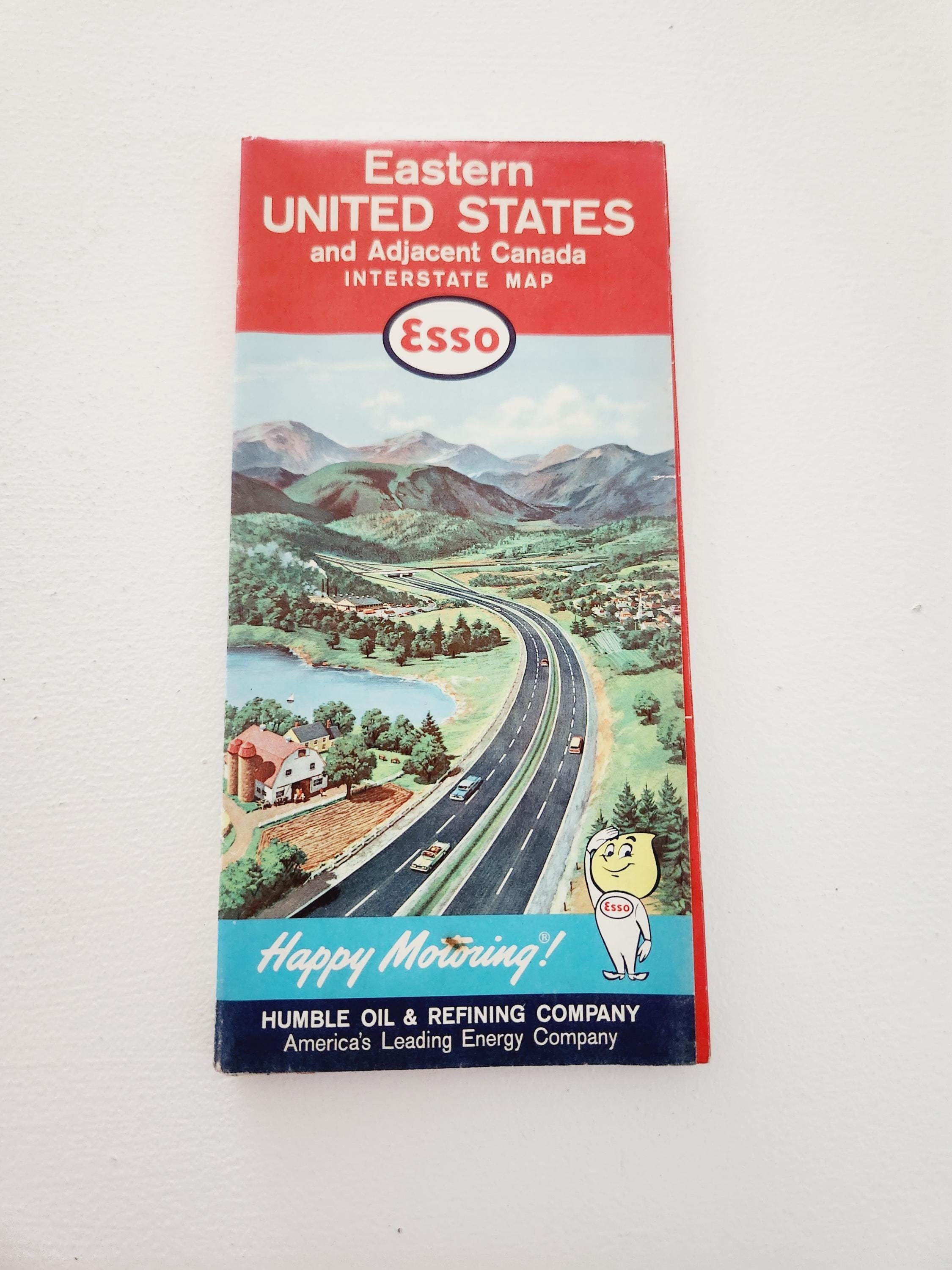Vintage 1962 Esso Road Map – Eastern US & Canada Interstate - Etsy