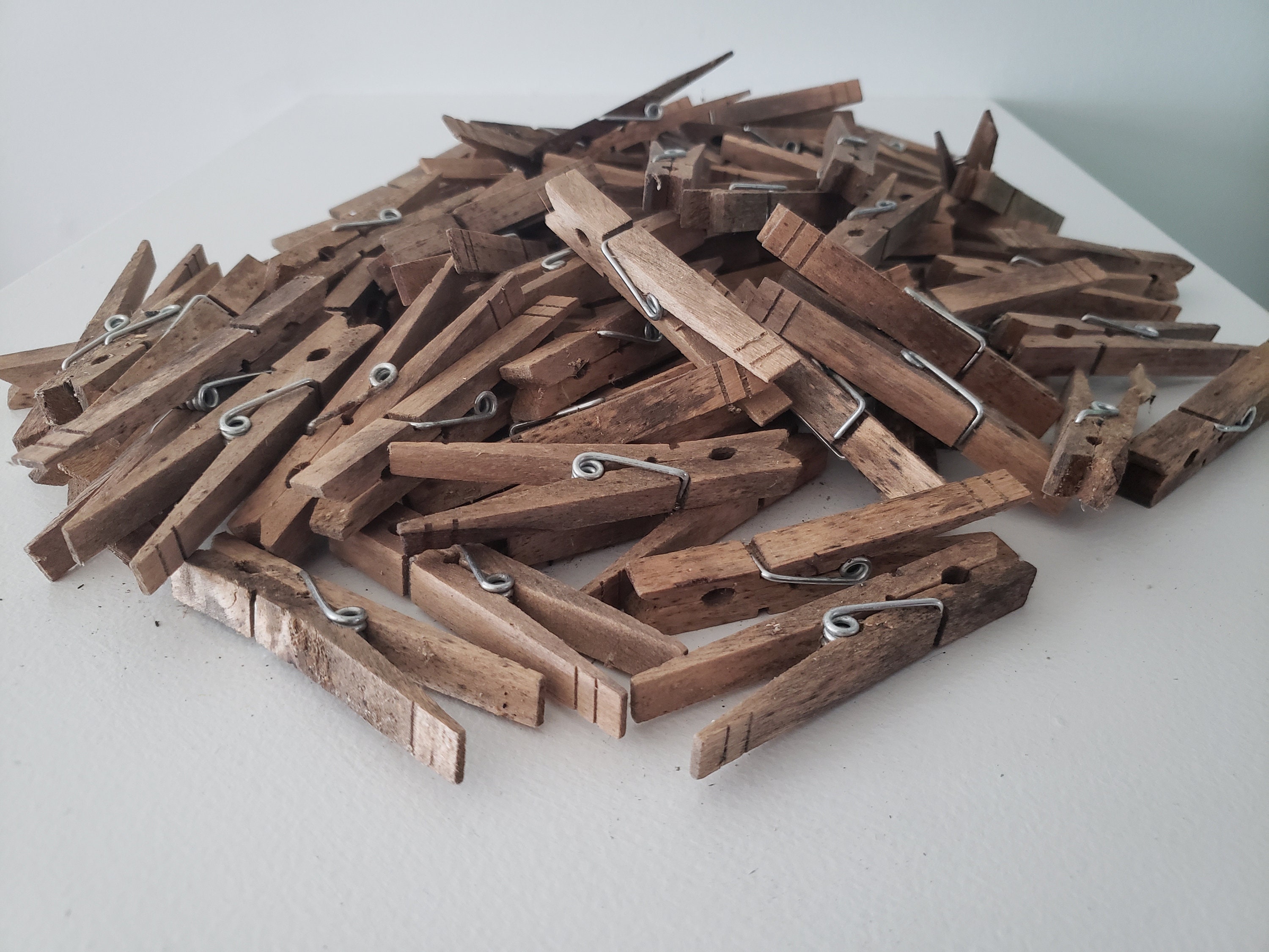 Vintage Wooden Spring Loaded Clothes Pins. Lot of 25 Etsy