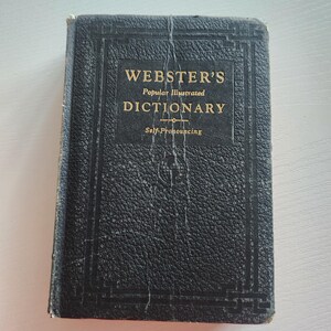 Antique Webster Popular Illustrated Dictionary Self Pronouncing { 1937 } - Vintage Softcover Dictionary - Home Office Decor - Word Find Book