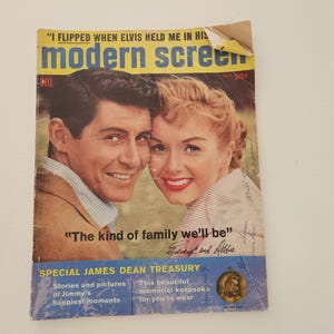 Vintage Modern October 1956 Screen Magazine -- Golden Age Of Hollywood Movie Magazine -- Vintage Pictorials Fan Cover Magazine