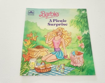 Barbie A Picnic Surprise by Leslie McGuire -- 1990s Vintage Children's Book -- Vintage Barbie Books -- Juvenile Literature Young Reader Book