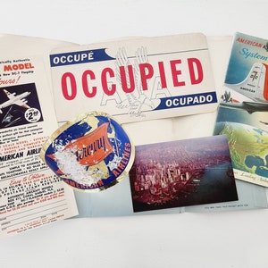 American Airlines Souvenir Flight Information Packet -- Vintage Airline Brochures -- Airlines Ephemera -- Welcome Aboard Airlines Booklet
