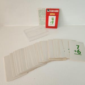 Vintage Addition Help Yourself Flash Cards For Home & School -- Addition Cards -- School House Paper Ephemera -- Elementary Math Flash Cards