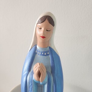 Mother Mary Flower Planter Vase -- Virgin Mary Praying Ceramic Statue -- Vintage Religious Ceramic Figurine -- Religious Home Decor