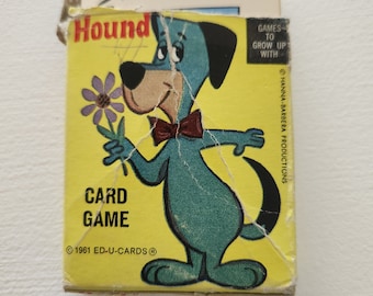 Huckleberry Hound Playing Card Game -- 1960s Vintage Children Playing Cards -- Vintage Ephemera Pack -- Junk Journal Scrapbook Ephemera
