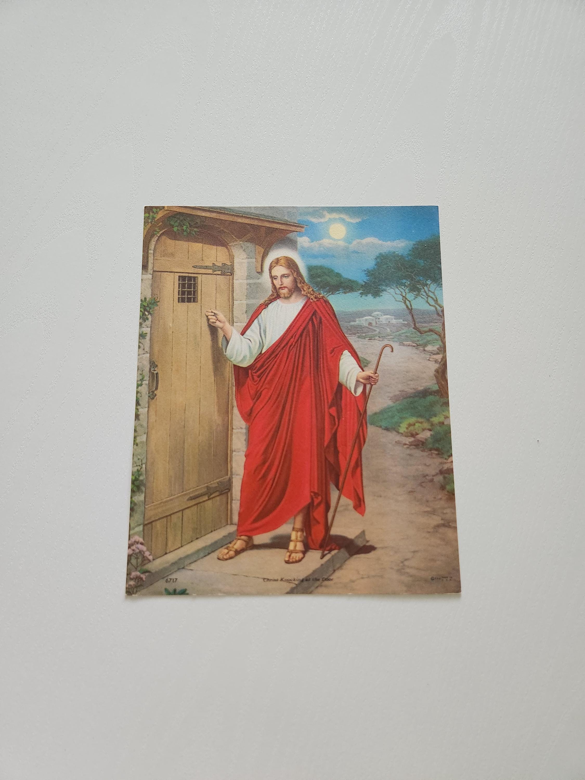 Vintage Jesus Christ Religious Picture -- Christ Knocking at the Door ...