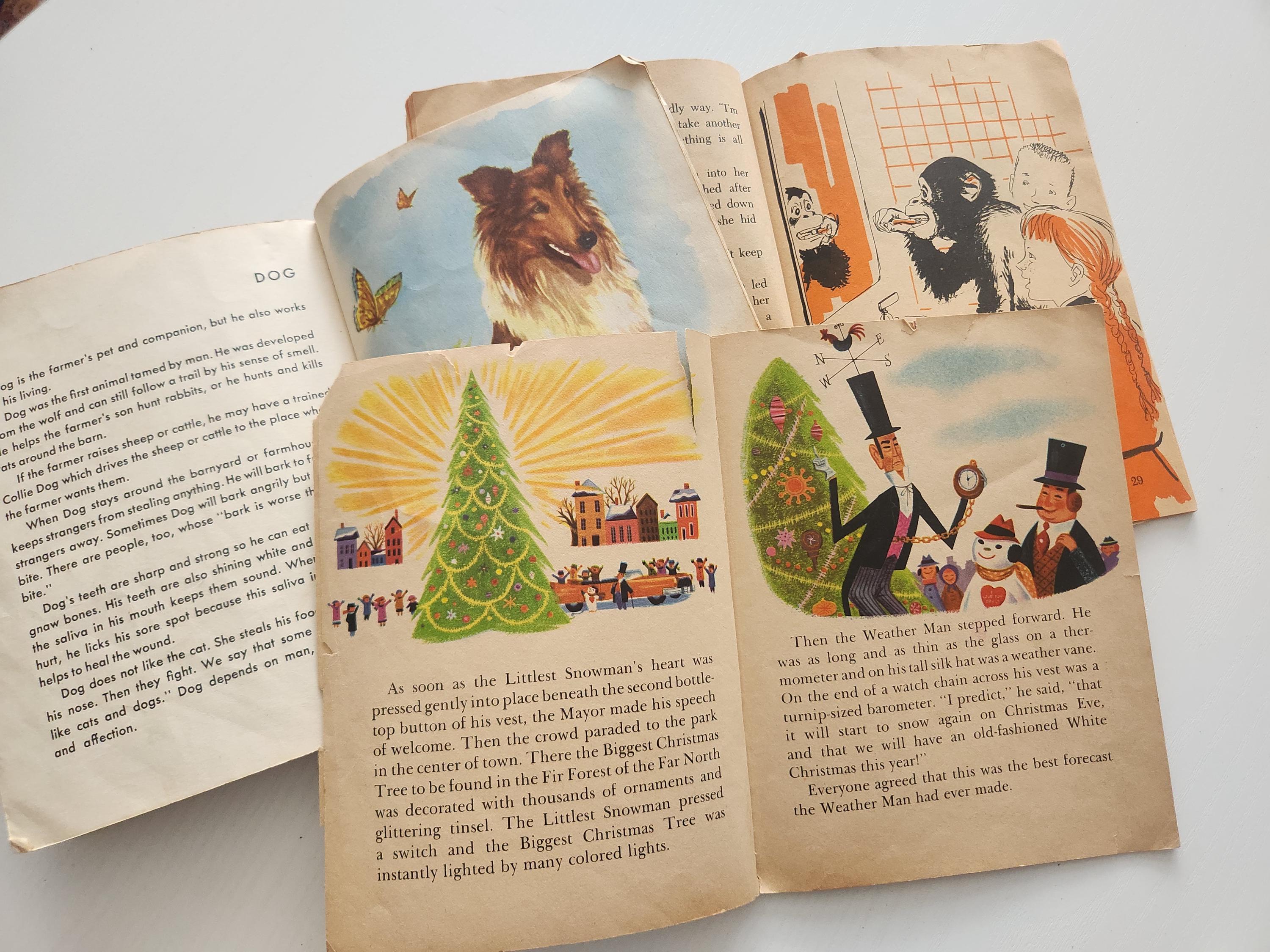 Vintage Paper Ephemera Pack Mixed Children Book Pages -- Salvaged Books ...