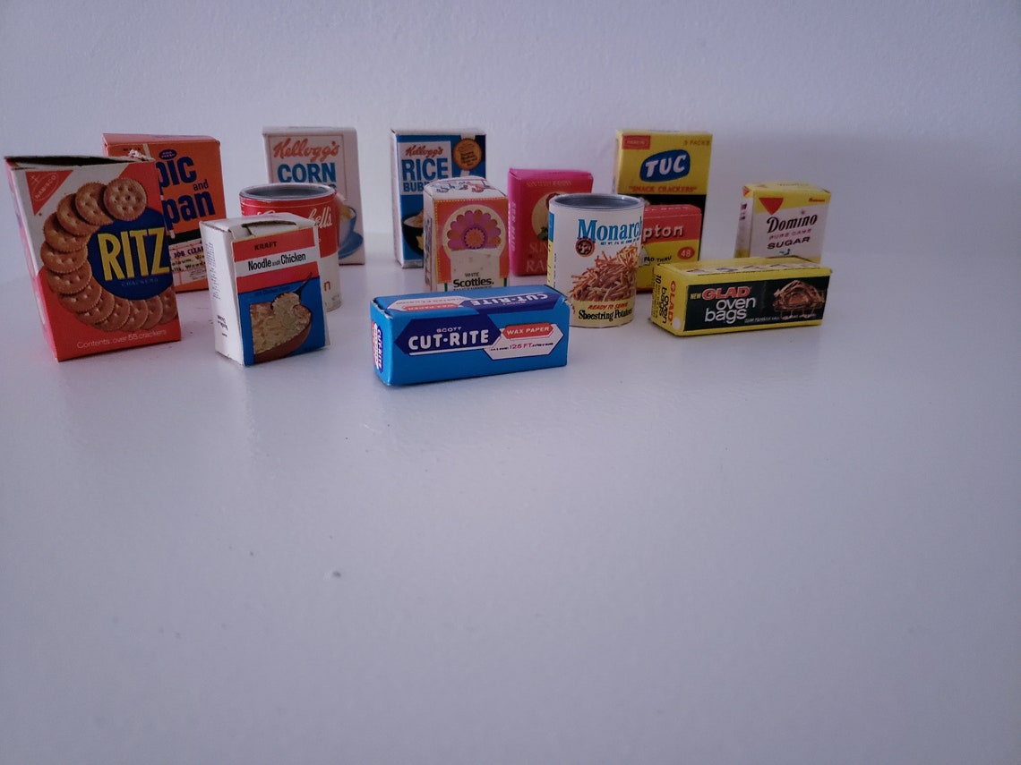 Mini Cardboard Play Food Boxes. Lot of 14 Vintage Doolhouse Etsy