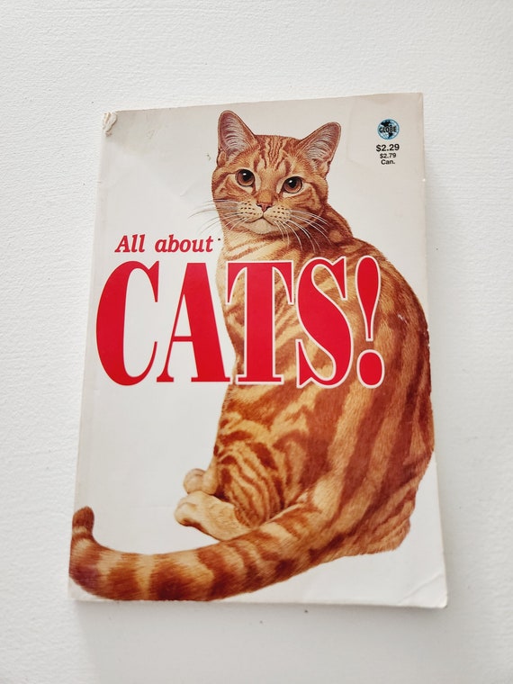 All About Cats by Tom Kuncl Vintage Cat Books Books About Cats Cat  Reference Book Cat Lover Gift Ideas Books for Pet Owners 