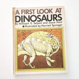 A First Look AT Dinosaurs by Millicent E. Selsam -- 1982 Vintage Children&#39;s Book -- Dinosaur Educational Facts -- Dinosaur Picture Books