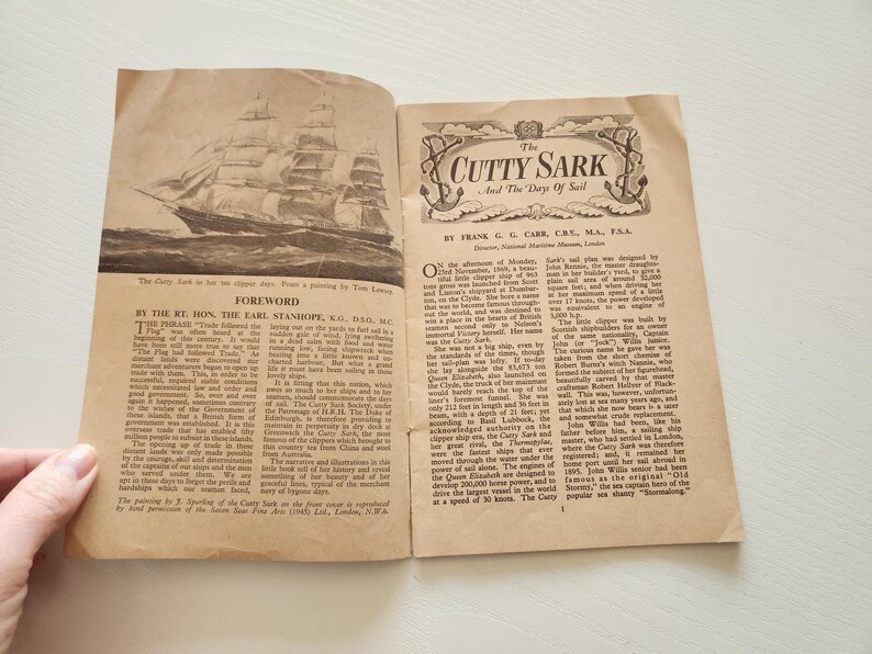 Vintage Cutty Sark Booklet – Maritime History, Clipper Ships - Etsy