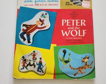 Vintage 1959 Peter & The Wolf Record – Little Golden Records, 45 RPM