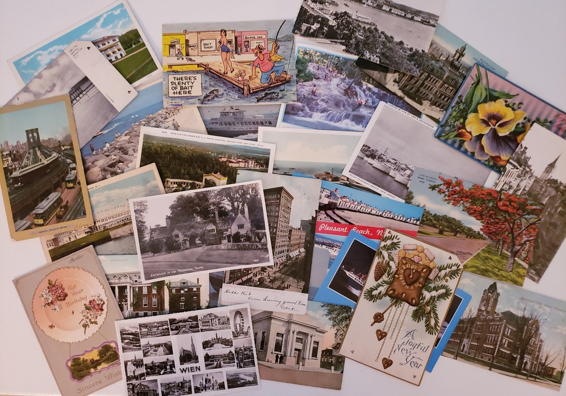 Vintage Postcard Lot Travel Souvenir Cards Ephemera Pack Etsy